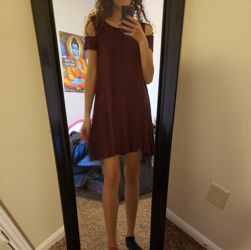 Maroon tshirt dress